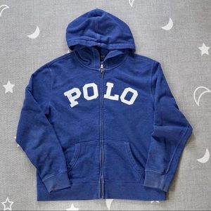 POLO By Ralph Lauren Boy Navy Knit Hoodie Jacket Size L(14/16)